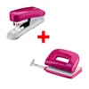 Novus Twinset Heftgerät E15/ Locher E 210 fresh pink/grau, Produktbild-Vorschau 3
