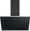 A black and silver kitchen range hood against a white background. Produktbild-Vorschau