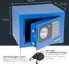 Möbeltresor mit Elektroschloss von HMF mit 23 cm Breite in Blau Anteprima dell’immagine prodotto
