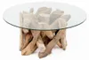 Individueller Teak Couchtisch TORA rund Glasplatte  D70cm Produktbild-Vorschau 2