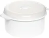 A white plastic container with a transparent lid, shown from a slightly elevated side angle against a white background. Produktbild-Vorschau