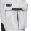 A close-up view of the pocket and logo on a pair of white work pants. Produktbild-Vorschau