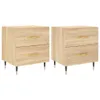 The Living Store Nachttische 2 Stk. Sonoma-Eiche 40x35x47,5 Produktbild-Vorschau 2