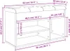 A line drawing of a shoe bench with dimensions shown. Podgląd zdjęcia produktu