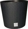 A black planter with a woven texture and a small silver logo plate on the front. Anteprima dell’immagine prodotto