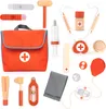 A collection of wooden toy medical instruments arranged on a white background. Náhľad obrázku produktu