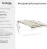 Product information and dimensions for a tectake garden awning. Náhled obrázku produktu