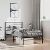 Postel s čelem a nohou kovová černá 100x200 cm Náhled obrázku produktu 2