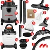 A collection of vacuum cleaner parts and accessories laid out on a white background. Produktbild-Vorschau