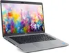 A Dell Latitude 5420 notebook is shown from a diagonal front-facing angle against a white background. The laptop is open, displaying a colorful abstract wallpaper with the text '14"' overlaid on the screen. Produktbild-Vorschau