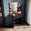 SONNI czarna komoda 70x40x140cm Komoda z oświetleniem LED o Podgląd zdjęcia produktu 2