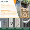 Metall Gerätehaus mit Holzunterstand Garten Brennholzlager Produktbild-Vorschau 6
