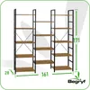 BEGRYF Regał na książki duży olcha półki 161x28x171 regał Podgląd zdjęcia produktu 3