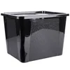 A black storage container with a textured pattern on the sides and a clear lid, shown against a white background. Produktbild-Vorschau