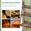 A collage of images showcasing the material and construction of a wooden plant stand, with a partial view of the stand itself. Produktbild-Vorschau