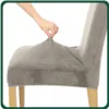 Stuhlhusse Stretch Beige - Universal - Samt - Abgerundete Produktbild-Vorschau 3