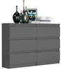 Komoda 120 cm 6 zásuvek skříňka FRAMIRE R-120 antracit Náhled obrázku produktu 4
