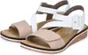 Rieker Damen Keil-Sandaletten Weiß/Beige Voir les images du produit 14