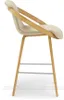 Designová barová židle HODA - dub / béžová Náhled obrázku produktu 3
