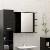 vidaXL Bad-Spiegelschrank Schwarz 80x20,5x64 cm Produktbild-Vorschau 2