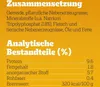A close-up of a product label showing ingredients and nutritional information. Produktbild-Vorschau