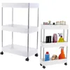 Étagère à roulettes Leantoys, 4 tablettes, blanche Voir les images du produit 1