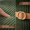 Set da 2 pouf in velluto verde oliva, morbidi pouf con Anteprima dell’immagine prodotto 6