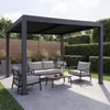 Pergola HWC-L46, záhradný lamelový pavilón, 10 cm hliníkový Náhľad obrázku produktu 1