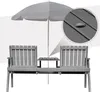 Aga Panchina da giardino con tavolino 152x70x83 cm Grigio Anteprima dell’immagine prodotto 5