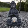 LED-Solar-Figur 'Buddha', grauer Buddha, Glaskugel Produktbild-Vorschau 7