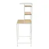 A side view of a white and wood shelving unit. Podgląd zdjęcia produktu
