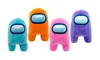 Four plush toys resembling characters from the game Among Us are arranged on a white background. Produktbild-Vorschau