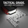 A tactical grade 500-lumen LED flashlight with jump starter cables attached. Produktbild-Vorschau