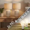 Stolná lampa Briloner Ino, látkové tienidlo, káblový Náhľad obrázku produktu 1
