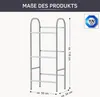 A product image showing a gray metal rack with dimensions indicated. Produktbild-Vorschau