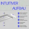 An illustration showing the steps for assembling a curtain rail. Produktbild-Vorschau