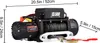 A black electric winch with silver accents and red and yellow wiring, shown with measurement indicators. Anteprima dell’immagine prodotto