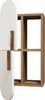 A wall shelf with a wooden frame and white shelves. Produktbild-Vorschau