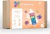 The image shows the packaging of Connetix Magnetic Tiles in a pastel square pack. Podgląd zdjęcia produktu