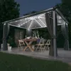 The Living Store Pavillon mit Vorhängen & LED-Lichterkette Produktbild-Vorschau 1