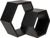 Holzregal Wandregalset Hexagon Hängeregal 6-eckig Schwarz Produktbild-Vorschau 1