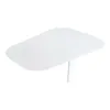 A white side table with a rounded top and a single white leg, isolated on a white background. Anteprima dell’immagine prodotto