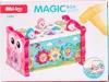 The image shows the packaging of a children's toy, a magic box with various interactive features. Podgląd zdjęcia produktu