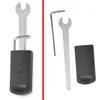 Two views of a black and silver tool set, likely for an electric planer. Produktbild-Vorschau