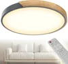 UISEBRT 96W Dimmbar LED Deckenleuchte Holz mit Grauer Produktbild-Vorschau 1