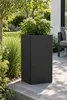 VIVANNO Pflanzkübel Fiberglas BLOCK Säule, Anthrazit matt - Produktbild-Vorschau 2
