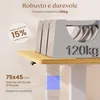 Close-up of a desk with text overlays highlighting its features. Anteprima dell’immagine prodotto
