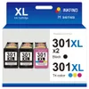 A product shot of three ink cartridges and their packaging. Produktbild-Vorschau
