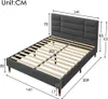 A diagram of a bed frame with dimensions indicated by lines and numbers. Produktbild-Vorschau
