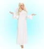 A woman dressed as an angel stands against a light blue and white gradient background. Produktbild-Vorschau